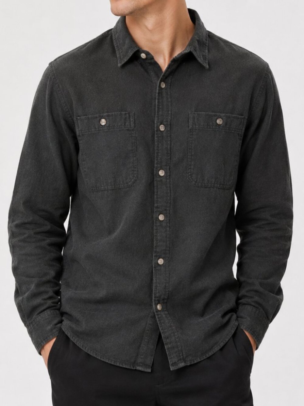 SONOMA Cotton Flannel Button Down Shirt Green Mens XXL